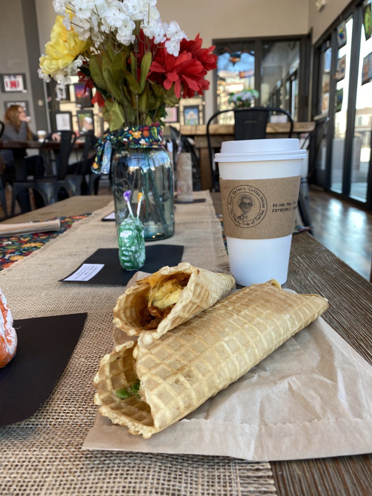 Aunt Helen’s Coffee House and their Famous Waffle Wrap