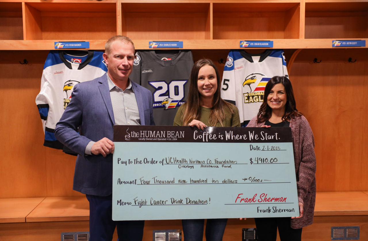 Human Bean & Colorado Eagles Raise Nearly $5,000 for Cancer Fighters