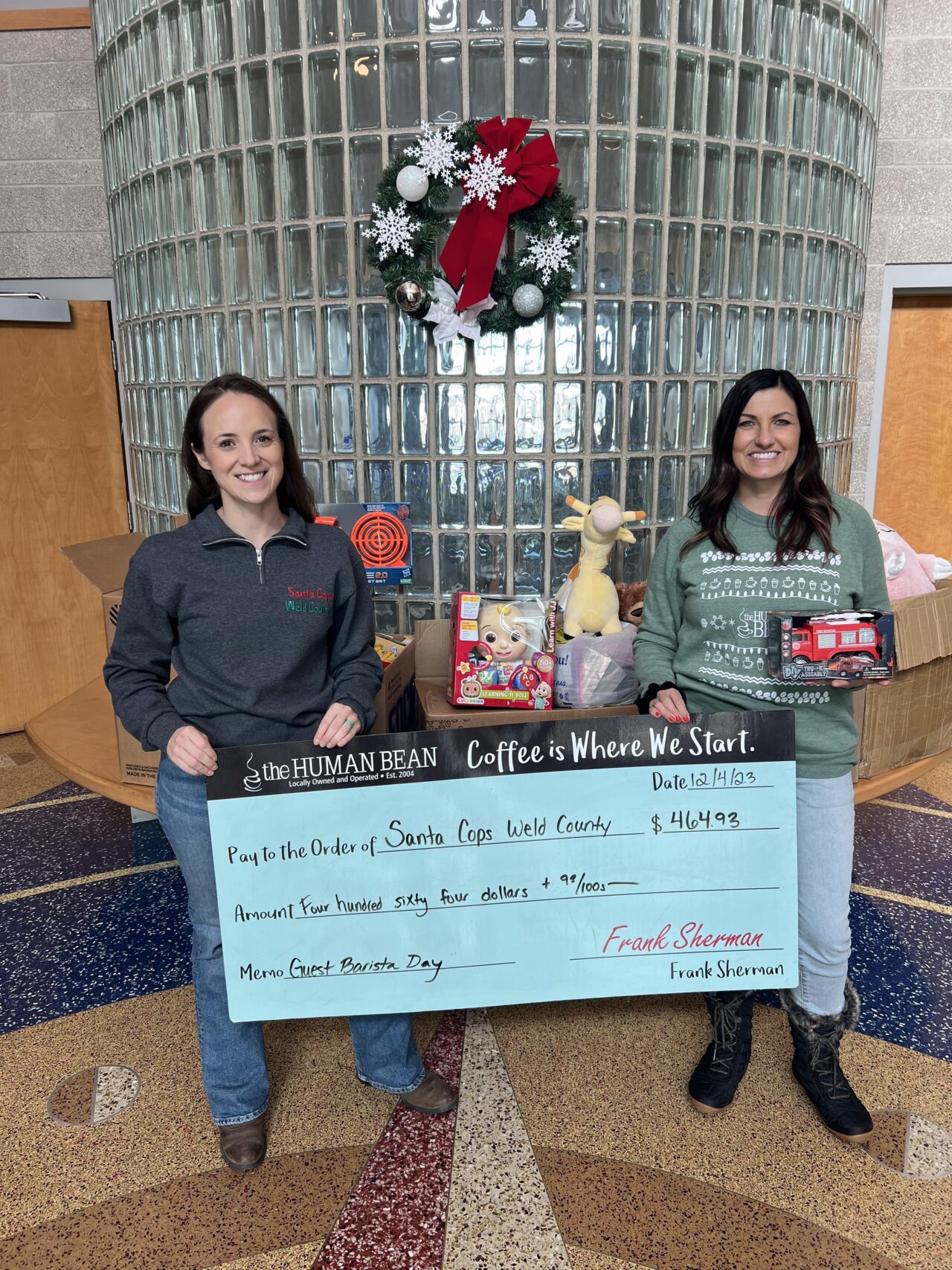 Human Bean Northern Colorado Donates to Santa Cops