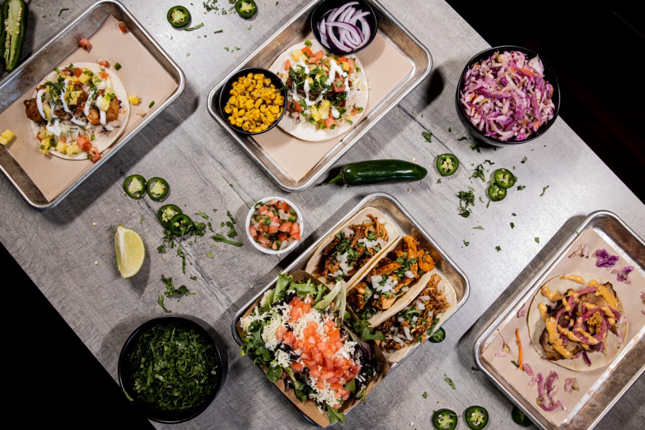 A spread of food at Luna’s Tacos & Tequila in Windsor, CO.