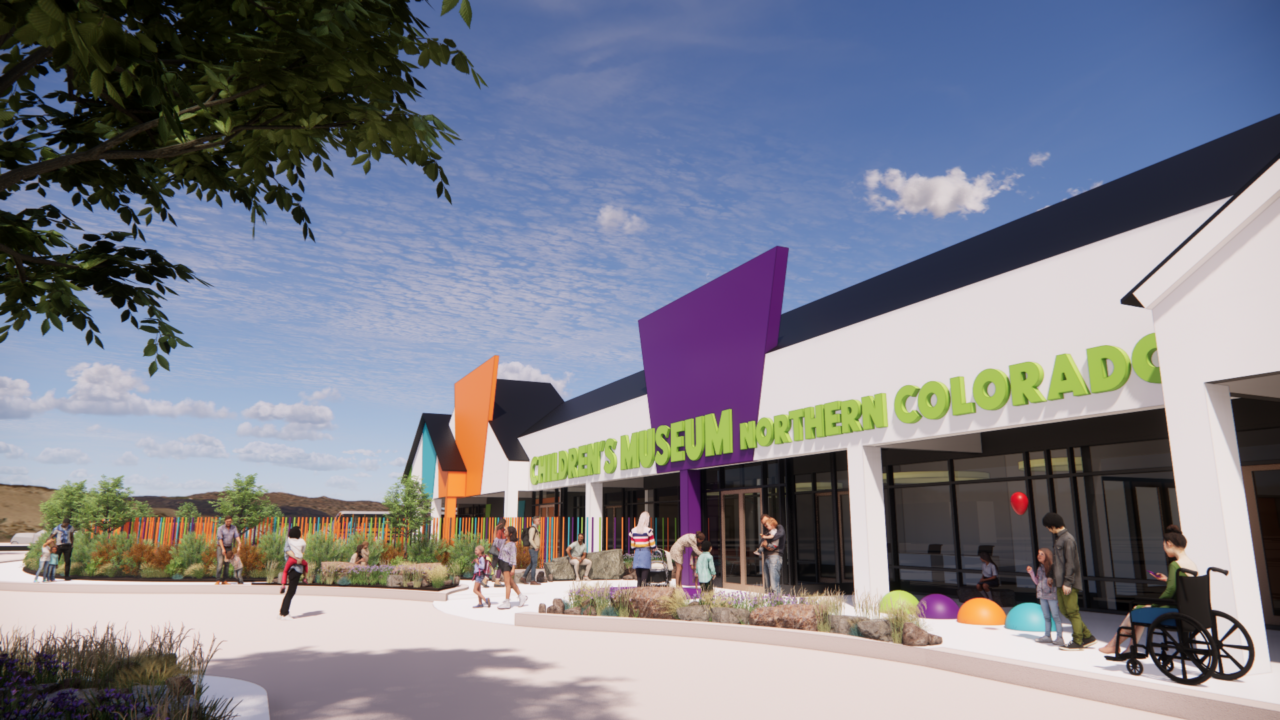 A rendering of the Children’s Museum of Northern Colorado front facade.