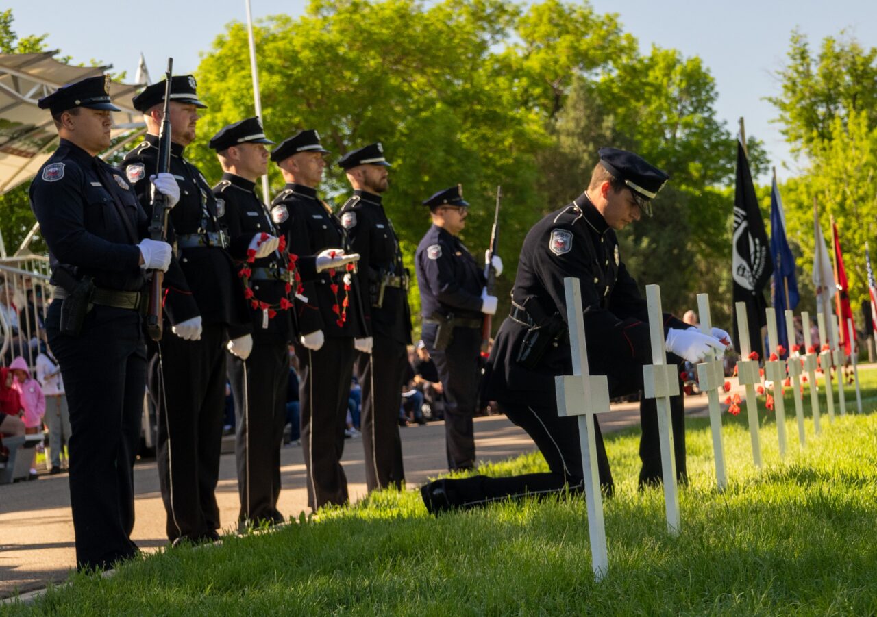 A Memorial Day ceremony at Linn Grove Cemetery in Greeley, CO.