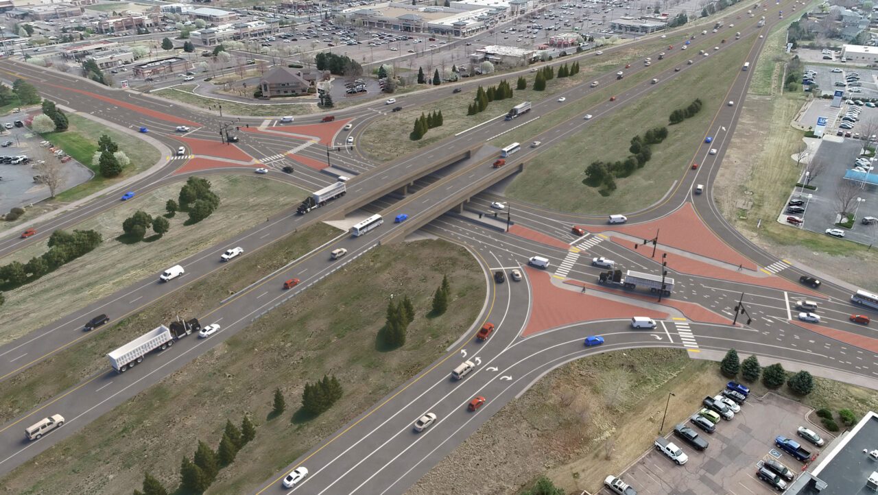 A proposed new design for 47th Avenue and Highway 34 in Greeley, CO.