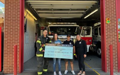 A check for $1,829.40 was presented to the Terry Farrell Firefighters Fund on October 23, 2024. Pictured from left to right: Kevin Housley, Val Katalenic, Mike Veile and Rebecca Santillanes.