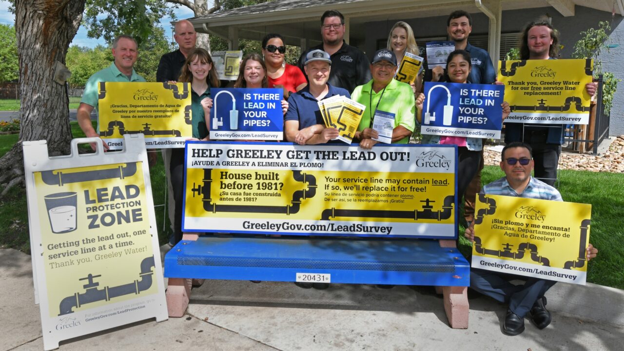 Members of Greeley’s Lead Protection Team pose with public awareness materials.