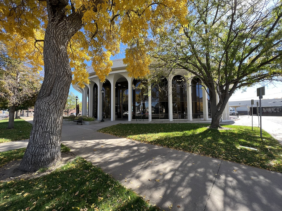 Greeley's City Hall is pictured among trees decked out in fall foliage.