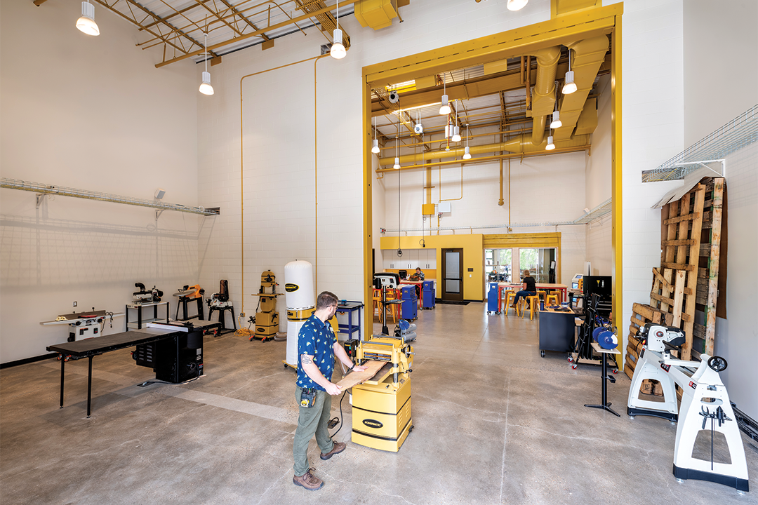 LINC Library's woodshop. Photos by The Unfound Door.