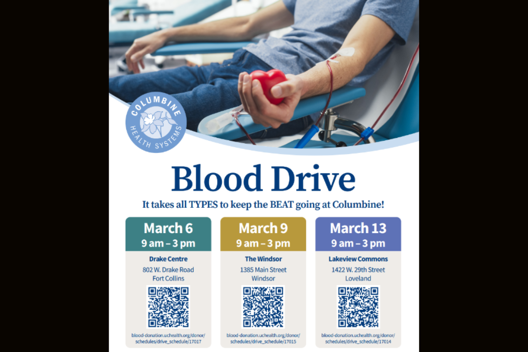 Help Save a Life! Columbine Health Systems Sponsors Spring Blood Drive