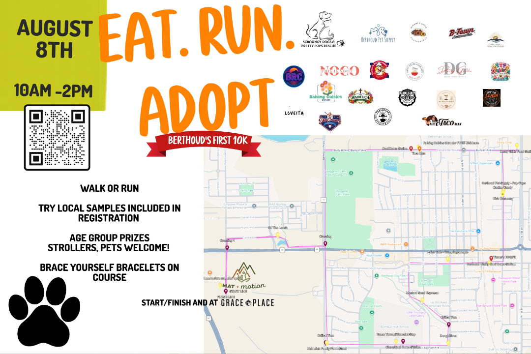 Flavor, Fitness, and Furry Friends Collide: Berthoud Hosts Inaugural “Eat. Run. Adopt. 10K”