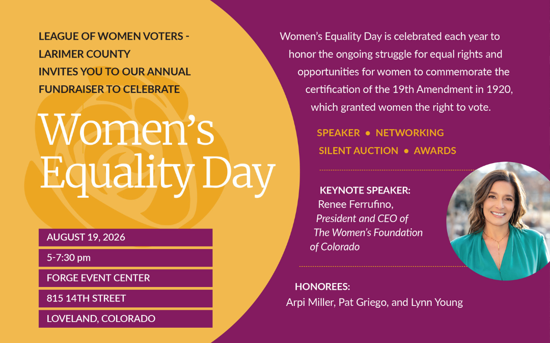 Larimer County League of Women Voters to Celebrate Women’s Equality Day